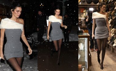 Kendall Jenner dukej elegante me një fustan të shkurtë, teksa shkon në një darkë në Aspen