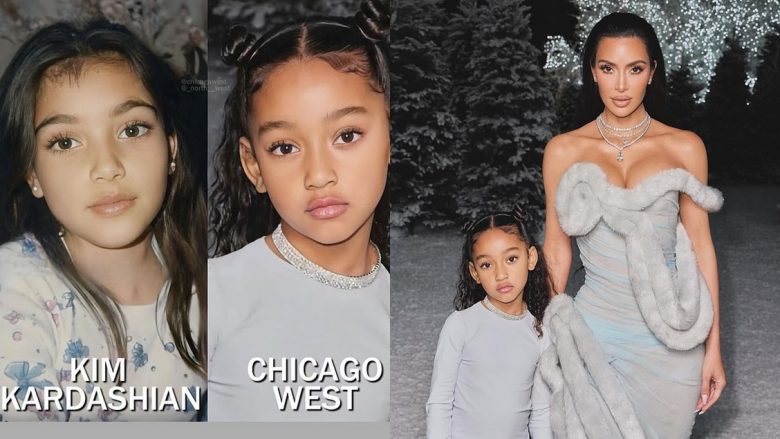 Kim Kardashian ndan një fotografi ku duket pothuajse identike me vajzën e saj Chicago, e quan binjake