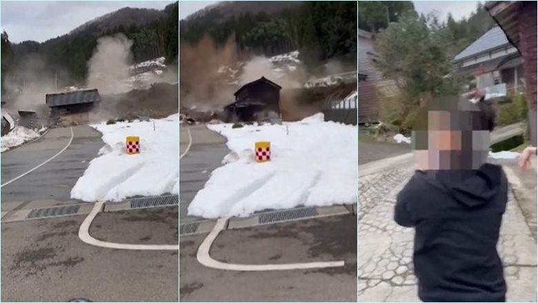 Banorët shpëtuan, por shihni çfarë u bëri shtëpive një rrëshqitje dheu – pas tërmetit shkatërrues në Japoni