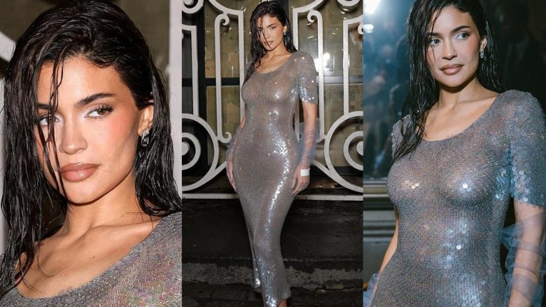 Kylie Jenner mahniti me dukjen glamuroze në Javën e Modës në Paris