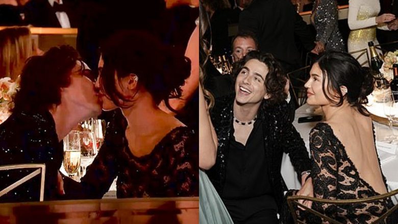 Golden Globes 2024: Timothee Chalamet mes puthjesh me të dashurën Kylie Jenner gjatë shfaqjes së çmimeve