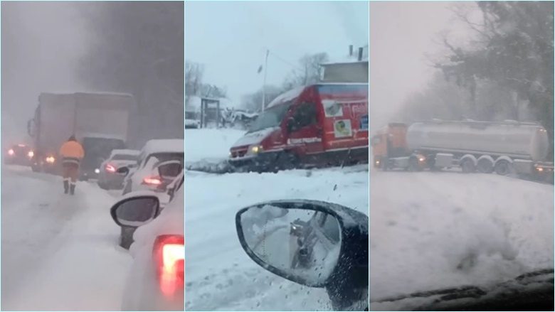 Bora shkakton probleme në disa rrugë të Serbisë – automjetet dalin nga rruga, formohen kolona të gjata në trafik