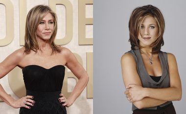 Jennifer Aniston rikthen prerjen e flokëve “Rachel”, teksa duket elegante për Golden Globes 2024