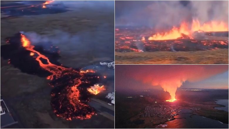 Pamje të tjera të vullkanit në Islandë, aty ku llava e shpërndarë “gëlltiti” edhe disa shtëpi