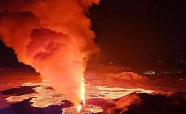 Shpërthen sërish vullkani në Islandë, duke nxjerrë llavë dhe tym