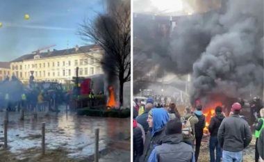 Fermerët bllokojnë Brukselin, djegin goma pranë Parlamentit Evropian