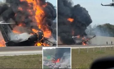 Një aeroplan i vogël komercial rrëzohet në autostradë në Floridë, përplaset me dy vetura – humbin jetën dy persona