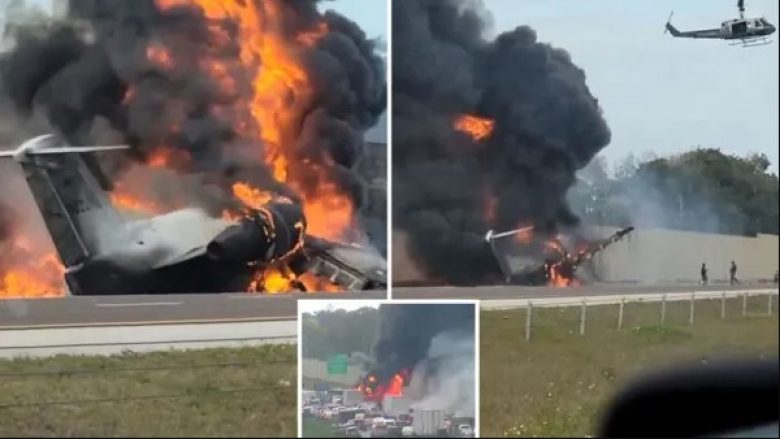Një aeroplan i vogël komercial rrëzohet në autostradë në Floridë, përplaset me dy vetura – humbin jetën dy persona