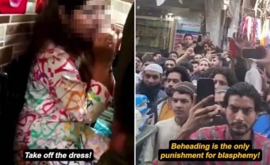 Një grup burrash në Pakistan kërcënonin gruan me prerje koke, menduan se në fustanin e saj kishte të shkruar tekst “blasfemik”