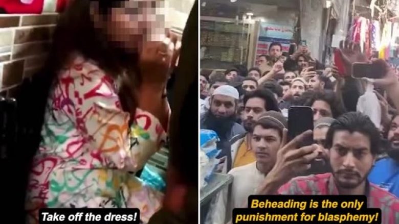 Një grup burrash në Pakistan kërcënonin gruan me prerje koke, menduan se në fustanin e saj kishte të shkruar tekst “blasfemik”