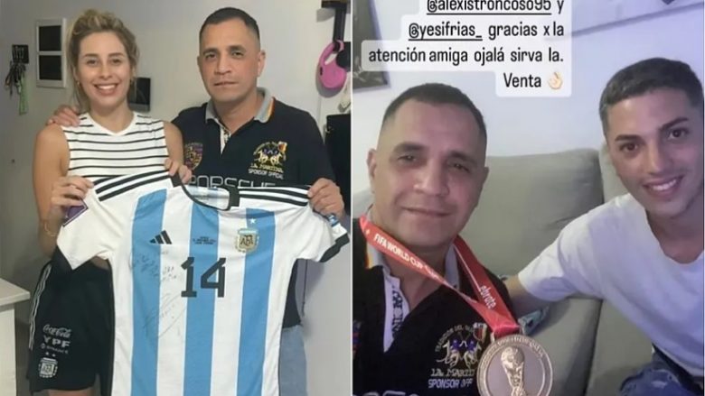 Mbetet pa para shkaku që është në proces të divorcit, ish partnerja e yllit argjentinas ia shet fanellën dhe medaljen e Kupës së Botës