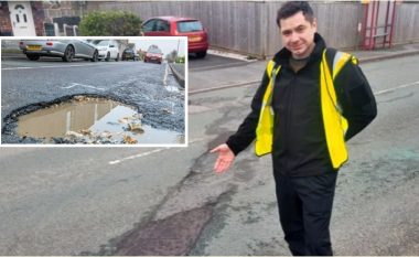 Shoferi në Angli kalon gjashtë orë në këmbë për të dokumentuar infrastrukturën e dëmtuar rrugore