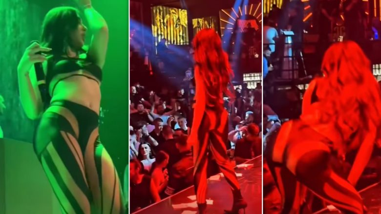 Me lëvizje provokuese para fansave, Melinda Ademi rrëmben vëmendjen në një nga koncertet në Shqipëri