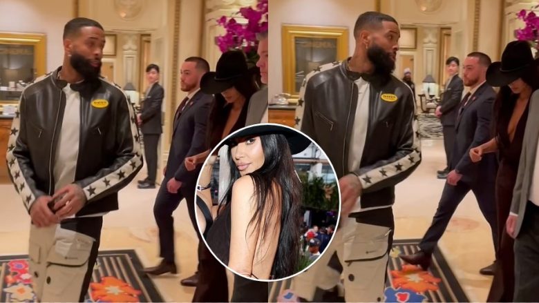 Kim Kardashian dhe Odell Beckham Jr. shihen së bashku, ndërsa mbërrijnë në hotelin e saj luksoz përpara Super Bowl