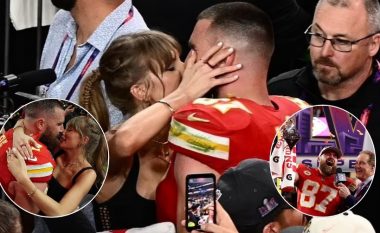 Puthja e fitores: Taylor Swift dhe Travis Kelce pas triumfit në Super Bowl nga “Kansas City Chiefs”