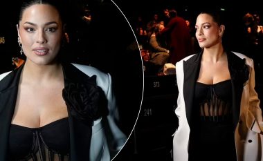 Ashley Graham duket sensacionale me një korse të zezë, në shfaqjen “Dolce & Gabbana” në Javën e Modës në Milano