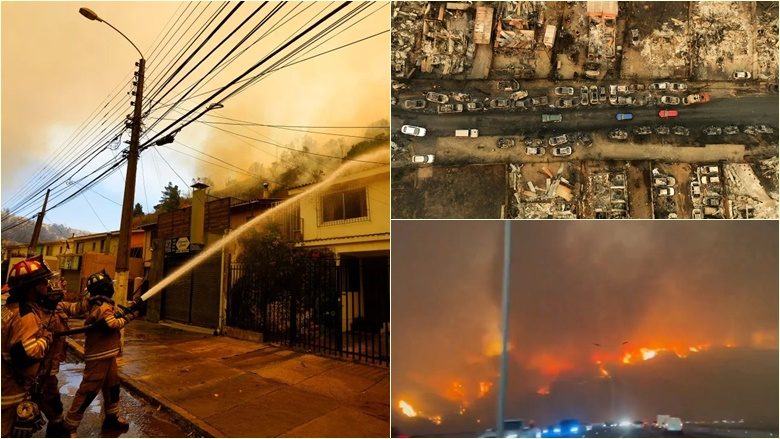 Detaje dhe pamje nga zjarret “ndoshta më të mëdha ndonjëherë” në Kili, nga ku mbetën të paktën 64 të vdekur