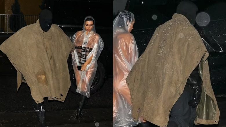 Bianca Censori del nudo nën një mushama të tejdukshme, për një seancë në studio me bashkëshortin Kanye West