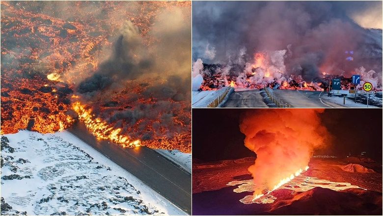Turistët evakuohen pasi llava “gëlltiti” rrugën që rrethon një nga atraksionet më të mëdha në Islandë ndërsa vullkani shpërthen për herë të tretë