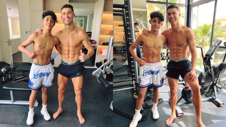 Ronaldo shfaq fizikun muskuloz, shumë shpejt do ta ketë një konkurrent të fortë – djalin e tij