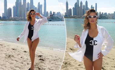 Ryva Kajtazi pozon në diellin e Dubait, ndërsa ekspozon linjat trupore në plazh