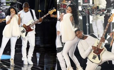 Usher pendohet për gjestin ndaj reperes Nicki Minaj në performancen e MTV Video Music Awards, kur e goditi në të pasme