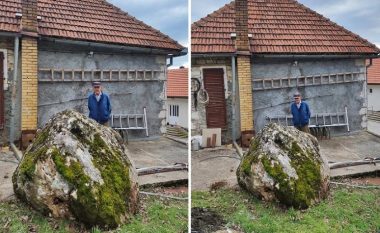 Nga tërmeti i fuqishëm që goditi sot përgjatë kufirit Mali i Zi-BeH, një guri gjigant u rrokullis – për pak sa nuk përfundoi mbi një shtëpi në Gackë