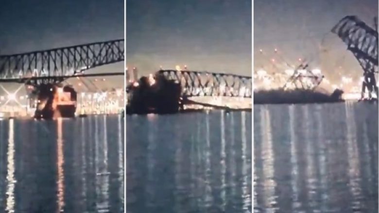 Pas përplasjes me anijen e mallrave, shembet pjesërisht ura e famshme në Baltimore – publikohen pamjet rrëqethëse