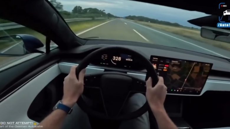 Tesla S Plaid arrin shpejtësinë prej 328 kilometra në orë në autostradën gjermane