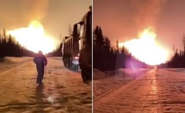 Shpërthim i fuqishëm në gazsjellësin rus – një “top i madh i zjarrtë” ngritet në qiell
