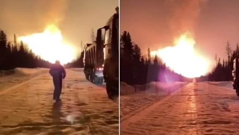 Shpërthim i fuqishëm në gazsjellësin rus – një “top i madh i zjarrtë” ngritet në qiell