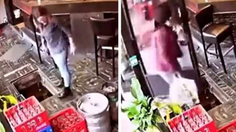 Përjetoi ferrin në një kafene në Belgjikë: Gruaja ra në një vrimë, kamera regjistroi momentin dramatik