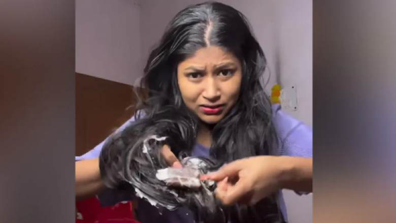 Gruaja ngjyros flokët me akullore, pamjet bëhen virale në rrjetet sociale