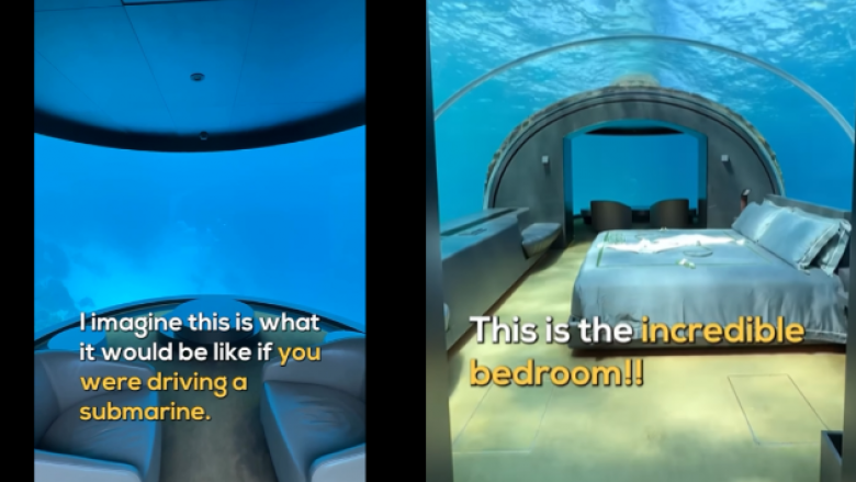 Një dhomë hoteli luksoz nënujor “ka pushtuar” rrjetet sociale