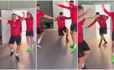 Atmosferë e mirë në Kombëtaren e Shqipërisë, tre lojtarë kërcejnë me këngën e bërë virale