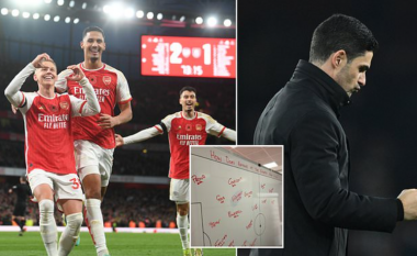 Brenda zhveshtores, tifozi publikon foton nga mbishkrimet e yjeve të Arsenalit se si ndihen kur luajnë në Emirates
