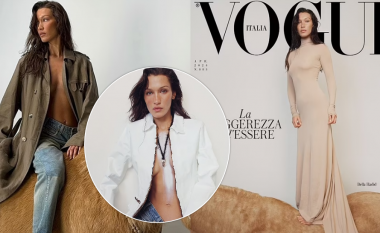 Bella Hadid duket mahnitëse, teksa pozon mbi një kalë për “Vogue Italia”
