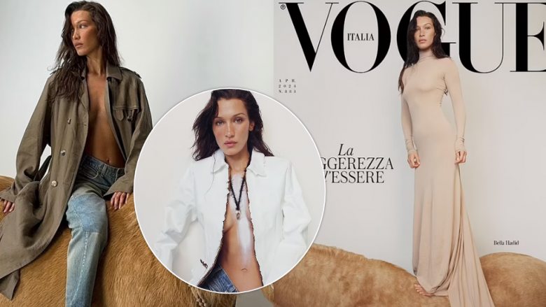 Bella Hadid duket mahnitëse, teksa pozon mbi një kalë për “Vogue Italia”