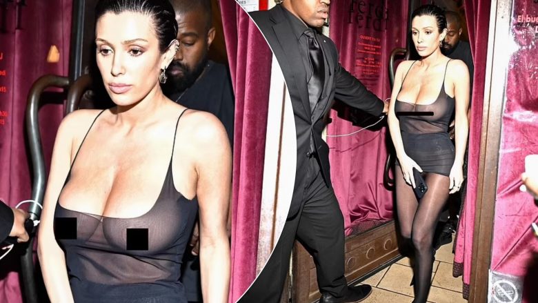 Bianca Censori del plotësisht pa të brendshme, në darkë me bashkëshortin e saj Kanye West
