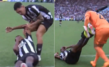 Skena qesharake në futbollin brazilian me një lojtar të lënduar që sa nxirret e futet në fushë