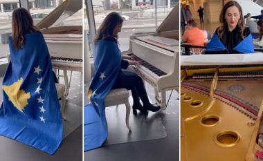 Festa e Pavarësisë së Kosovës në Poloni: Pianistja shqiptare Lule Elezi interpreton veprën e Chopin me flamurin mbi supe