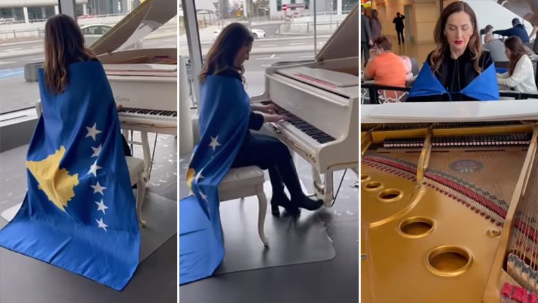 Festa e Pavarësisë së Kosovës në Poloni: Pianistja shqiptare Lule Elezi interpreton veprën e Chopin me flamurin mbi supe