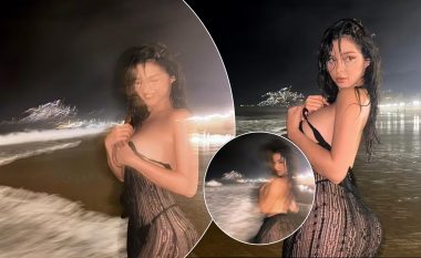Demi Rose pozon gjysmë e zhveshur në plazh, duke i lënë shumë pak imagjinatës