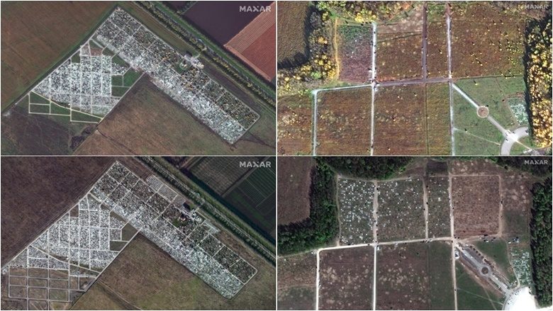 Imazhe satelitore që zbulojnë zgjerimin e varrezave ruse të luftës, pas humbjeve të mëdha të trupave në Ukrainë