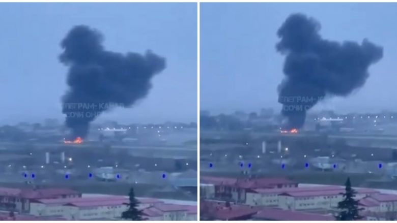 Një zjarr i madh shpërthen në aeroportin e Soçit në Rusi