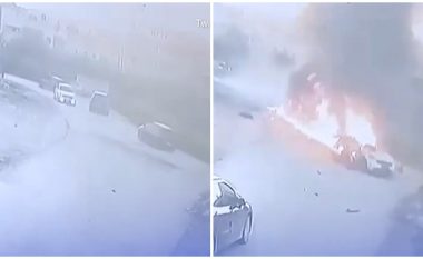 Momenti kur droni i ushtrisë izraelite hedh në erë veturën brenda të cilës humbën jetën tre pjesëtarë të “Xhihadit Islamik”