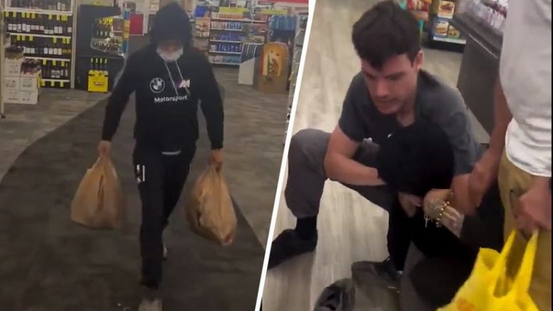 Momenti kur grabitësi kapet duke vjedhur nga një dyqan në Ohio