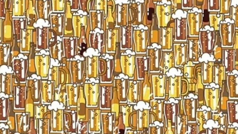 A mund ta gjeni brenda 30 sekondave trofeun e fshehur në mesin e qindra shisheve dhe gotave me birrë?