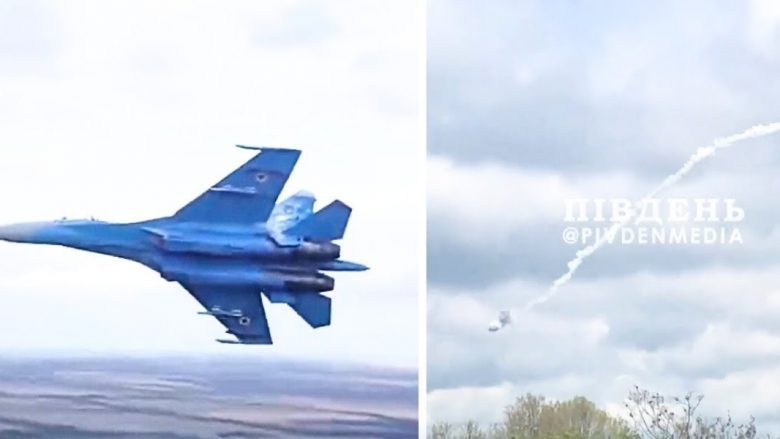 Piloti ukrainas i MiG-29 rrëzon dronin spiun rus – pamje nga toka dhe kabina e fluturakes