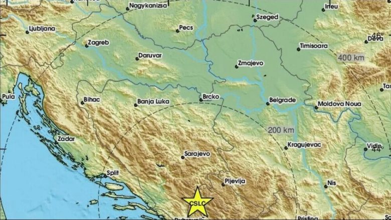 Një tërmet me fuqi 4.7 magnitudë godet Malin e Zi dhe Bosnjën e Hercegovinën